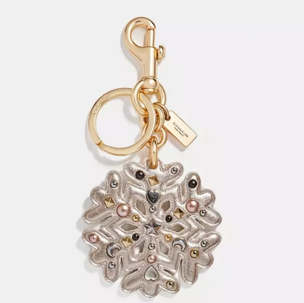 Coach Stardust Studs Snowflake Bag Charm With Dustbag NWT